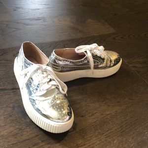 Platform/metallic/silver/sneakers